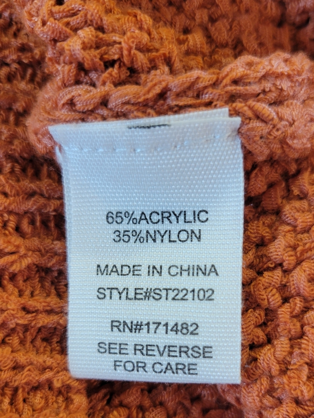 Moon & Madison Terracotta Orange Woven Knit Short Sleeve Sweater Top - Picture 8 of 8